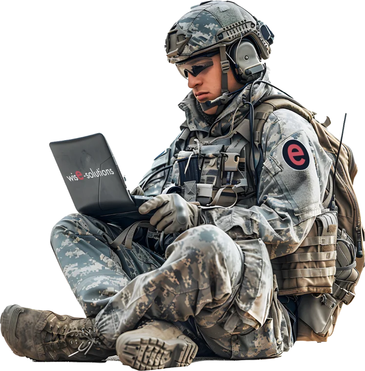 Ingeniero de Wise Solutions con laptop